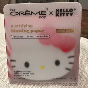 NEW Hello Kitty Mattifying Blotting Paper+Reusable Mirror Compact The Crème Shop